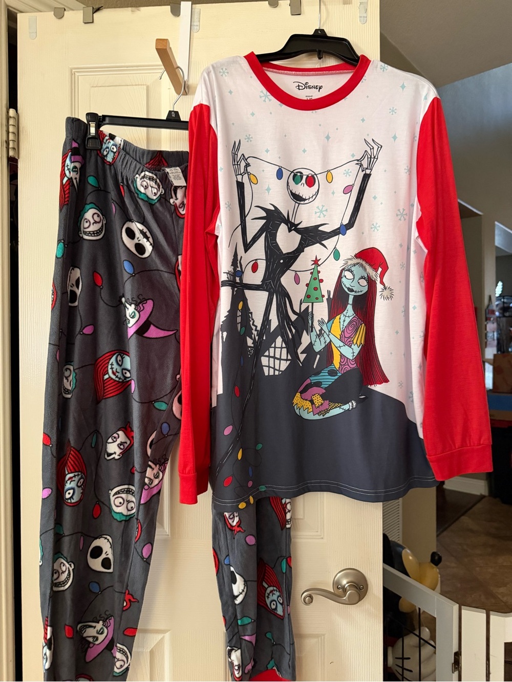 Disney Red, White & Gray The Nightmare Before Christmas Kids Pajama Set
